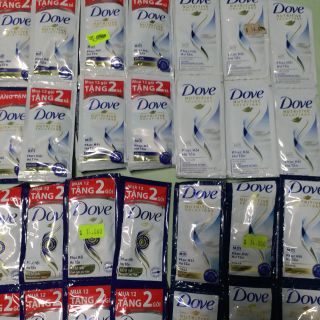 Dầu gội/ dầu xả Dove phục hồi hư tổn dây 12 gói