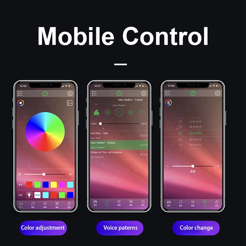 Đèn LED BLALION RGB nhiều màu sắc điều khiển bằng giọng nói trang trí nội thất xe hơi BMW E46 E90 E60