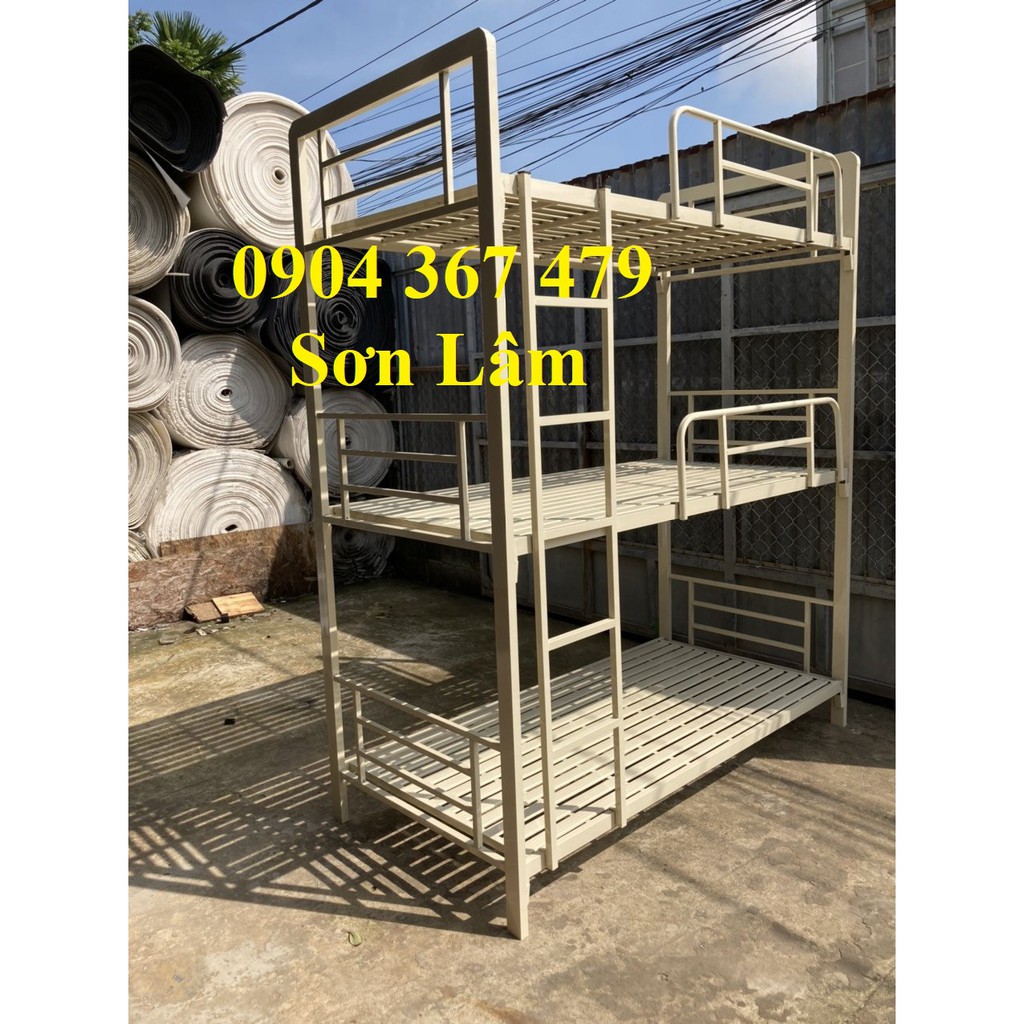 GIƯỜNG BA TẦNG SẮT HỘP VUÔNG