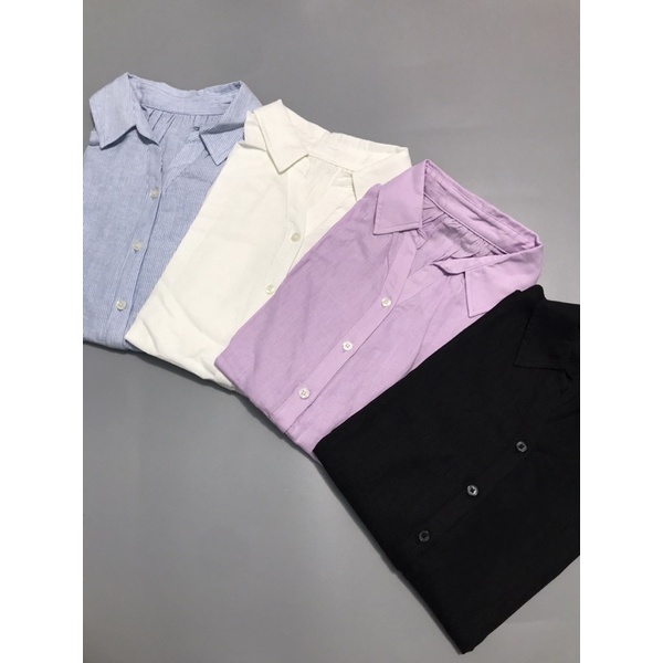 ✨ ĐEN SIZE 66 | Áo sơmi linen xuất Hàn