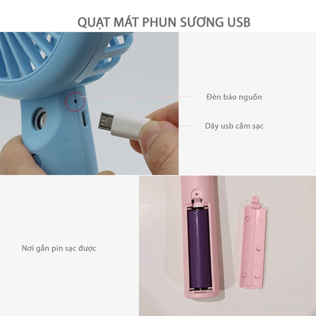 Quạt mini cầm tay sương tự động