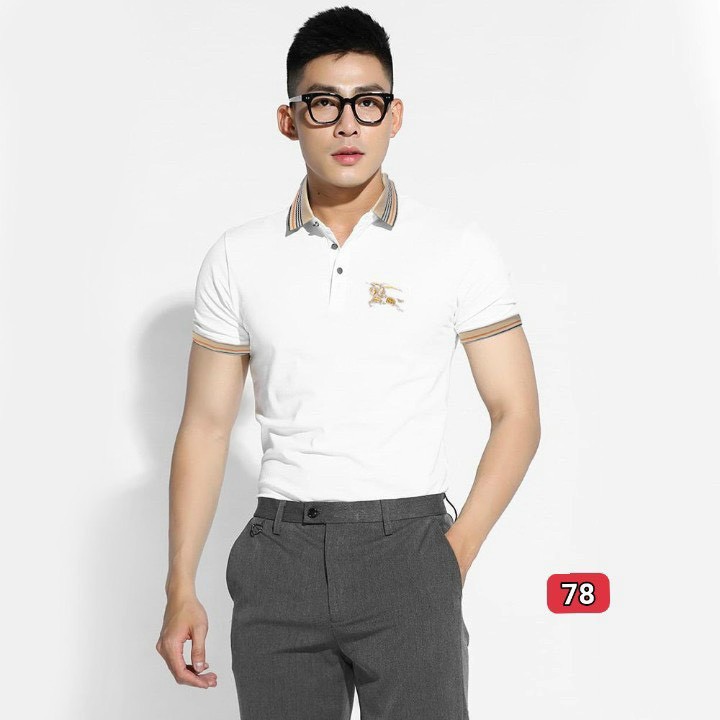 Áo thun nam tay ngắn có cổ, áo polo nam màu trắng thêu logo chữ đẹp cao cấp 2021 muradfashion atn78