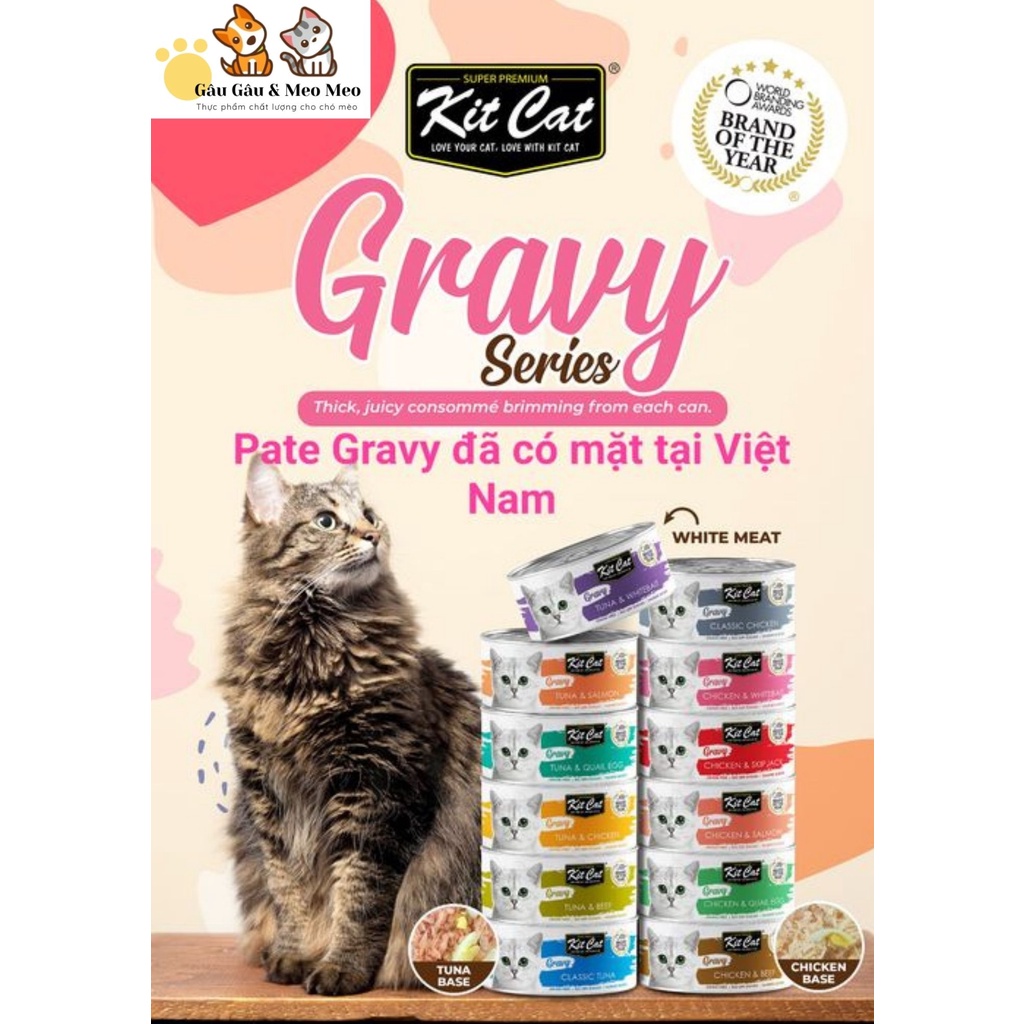 PATE GRAVY KITCAT - PATE CAO CẤP CHO MÈO HỘP 70G