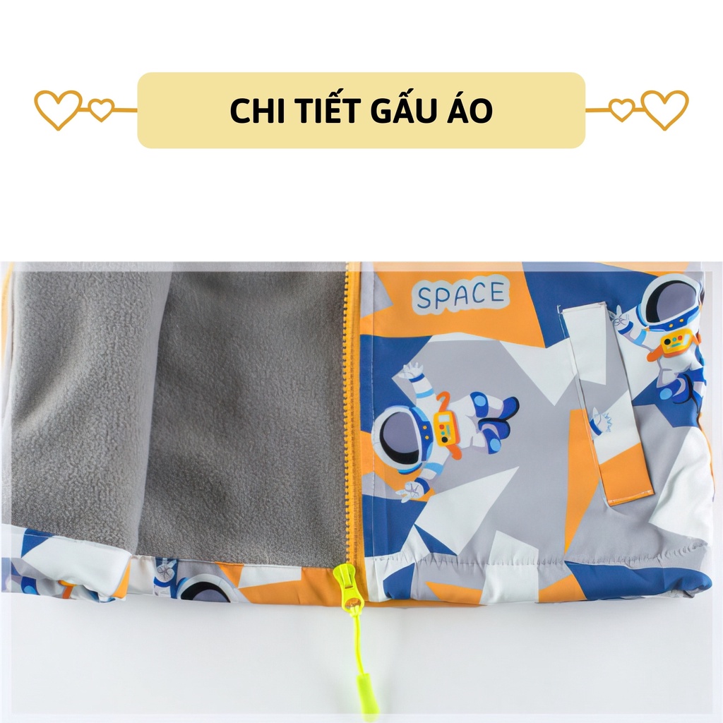 Áo khoác gió lót nỉ cho bé trai 27Kids ấm mùa đông có mũ cho trẻ 2-10 tuổi BLCO1