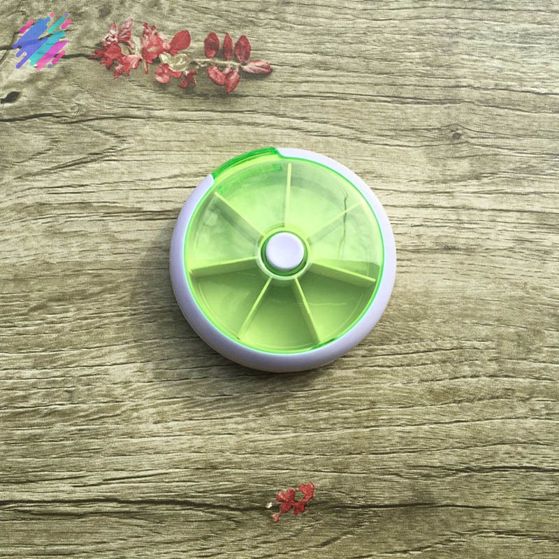 ✅COD❤✨ Pill Storage Box Medicine Case 7 Day Organizer Round Shape Portable For Travel