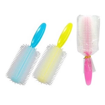 Lược dạng tròn Nippan đầu lược mềm mại không làm đau da đầu, không làm xơ rối tóc khi chải 190x55x5mm hàng Nhật nội địa