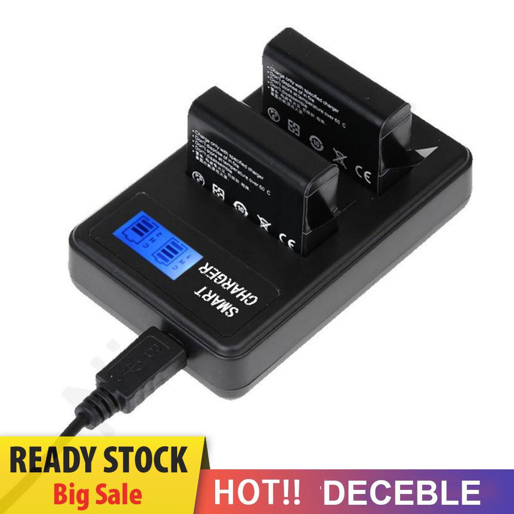 Deceble AHDBT-401 LCD Dual Port USB Battery Charger for GoPro Hero 4 Action Camera