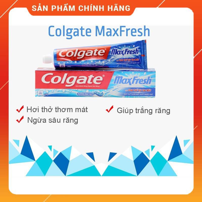 Kem đánh răng Colgate MaxFresh hương bạc hà 230g Tặng bàn chải cao cấp