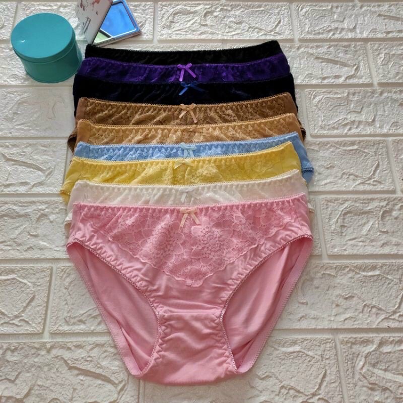 Quần lót nữ cotton phối ren from 40kg-60kg -giá 1 cái