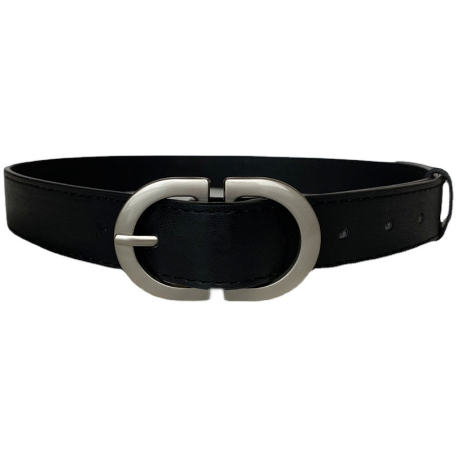 Thắt lưng da pu màu trơn thiết kế đơn giản cho học sinh