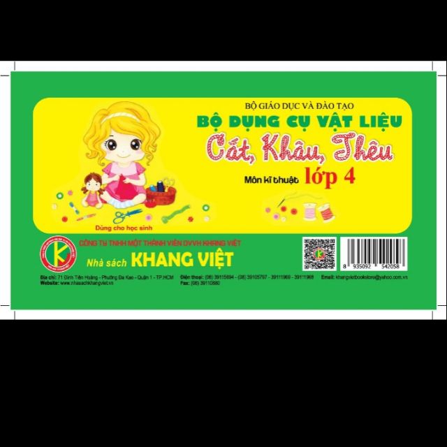 Bộ dụng cụ cắt khâu thêu lớp 4.