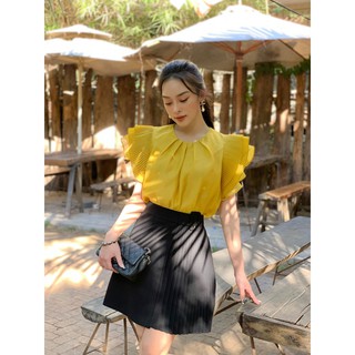 Áo lụa xước tay cánh tiên -HBSM809.1
