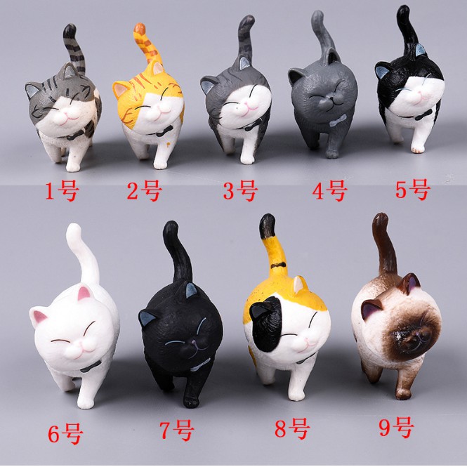 Mô hình 09 mẫu mèo mập dễ thương version 1 cho các bạn trang trí nhà búp bê, tiểu cảnh, terrarium, móc khóa, DIY