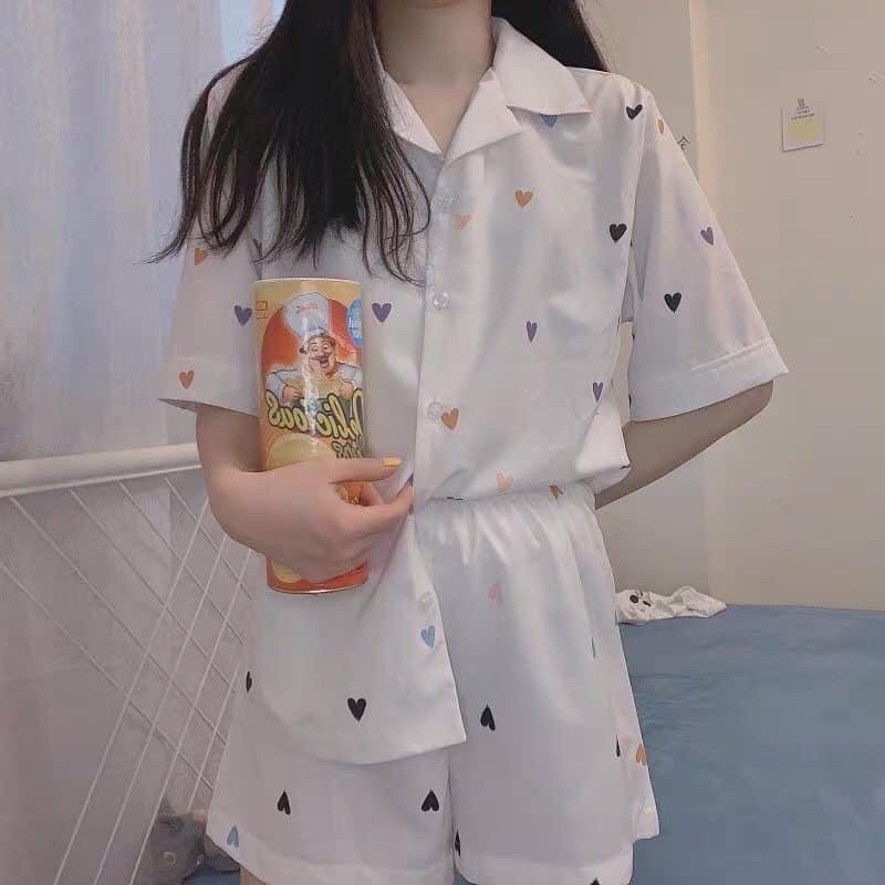 Bộ ngủ pijama nữ trái tim các loại xinh yêu | BigBuy360 - bigbuy360.vn