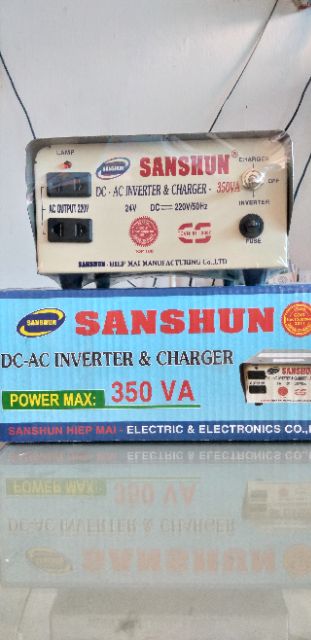 Inverter SanShun 350VA đổi điện 24V DC ra 220V AC và sạc bình ắc quy