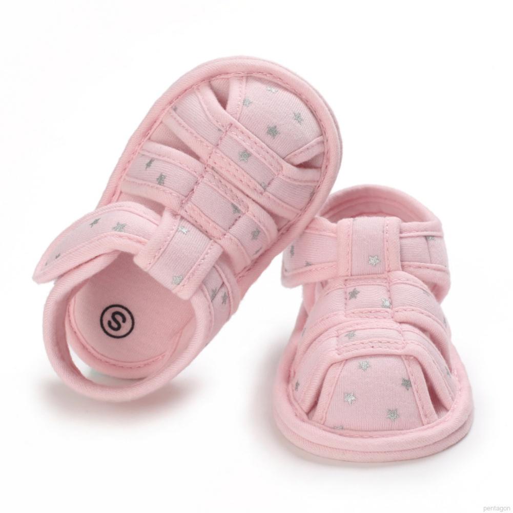 Giày sandal đế mềm chống trượt thoáng khí in hình ngôi sao năm cánh cho bé 0-18 tháng tuổi