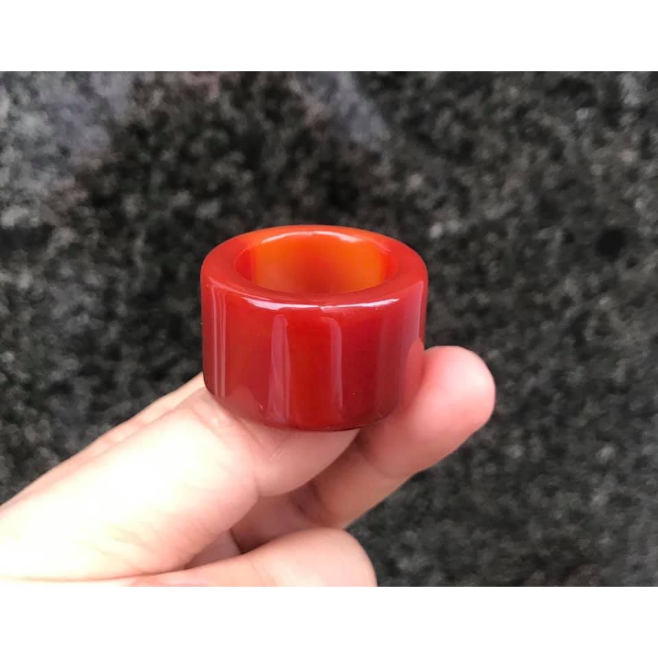 NHẪN CÀN LONG BẢN VUÔNG ĐÁ ĐỎ size 10