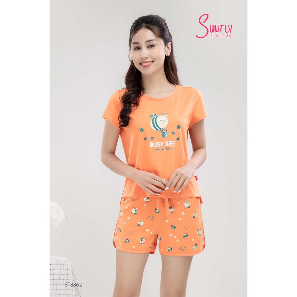 (UY TÍN) Bộ cotton compact đùi hãng Sunfly Trendy - ST8862