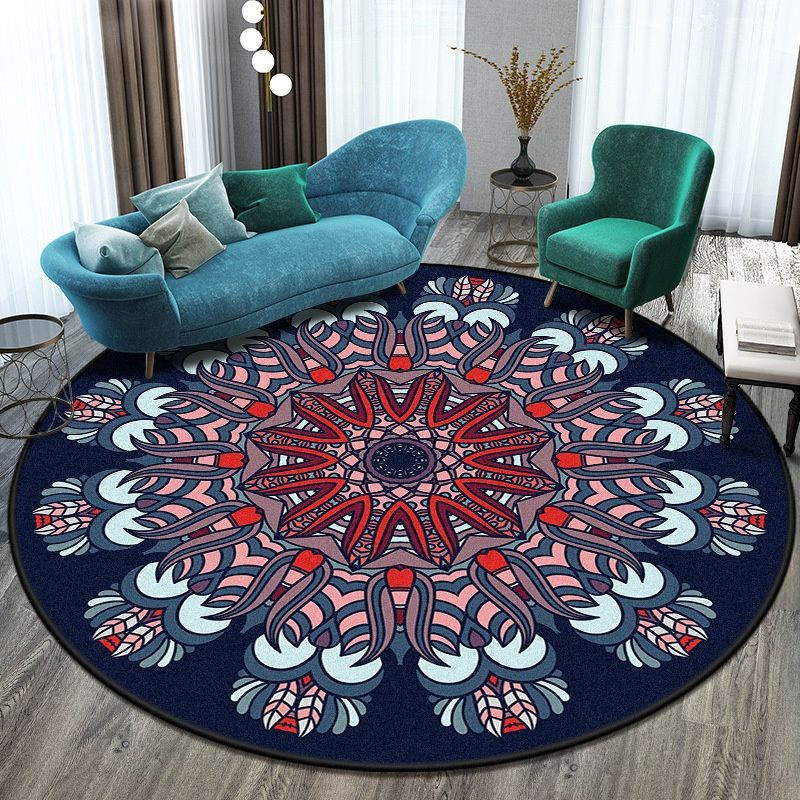 Thảm Tròn Họa Tiết Mandala Phong Cách Retro Bắc Âu Trang Trí Nội Thất