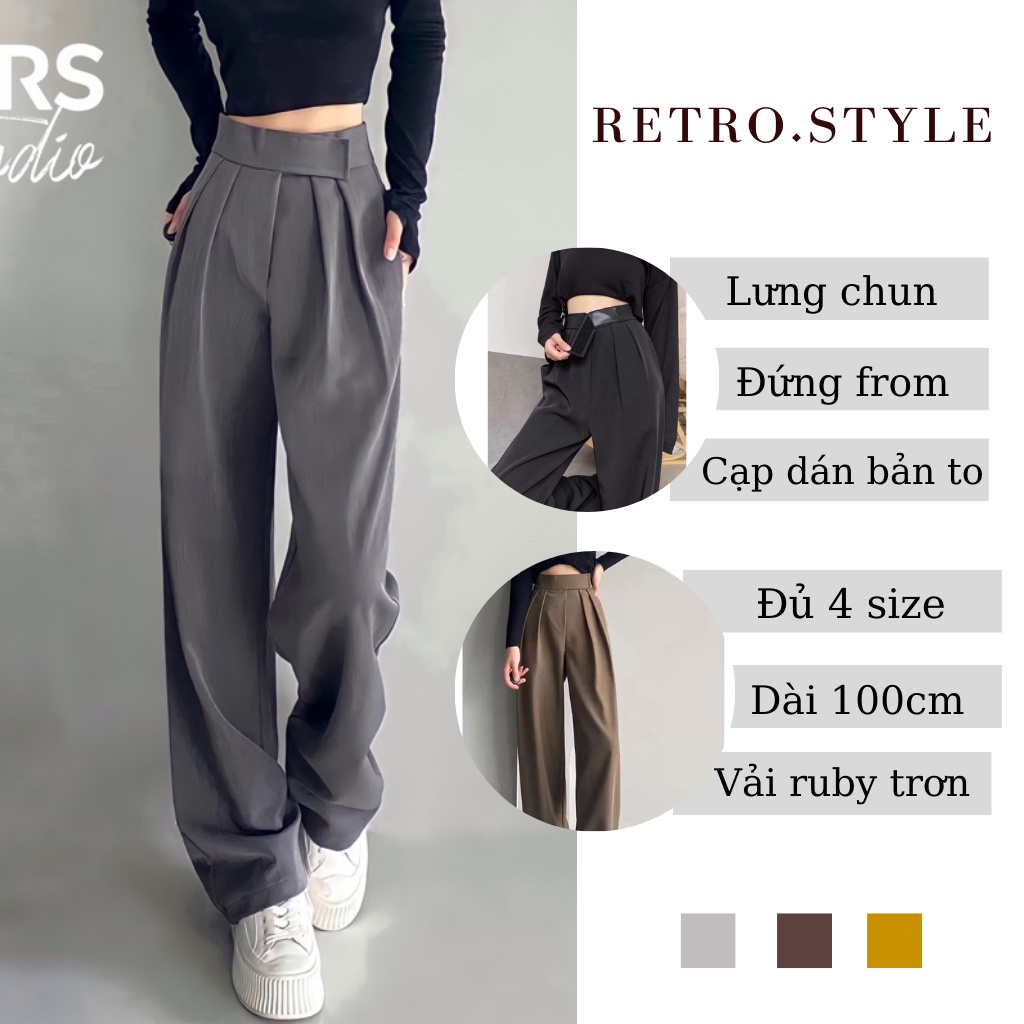 Quần ống rộng thiết kế khoá dán, cạp cao, vải dày dặn Capdan Capdan001/p3k10