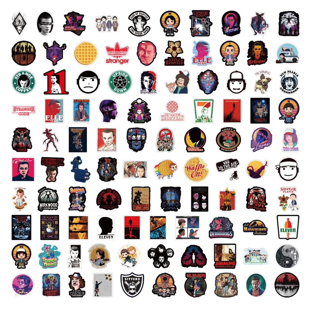 Set 200/150/100/50 Nhãn Dán Graffiti Stranger Things 4 TV Show Trang Trí Đa Năng