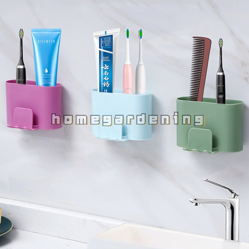 Giá đỡ cốc/ bàn chải đánh răng gắn tường không đục lỗ tiện lợi