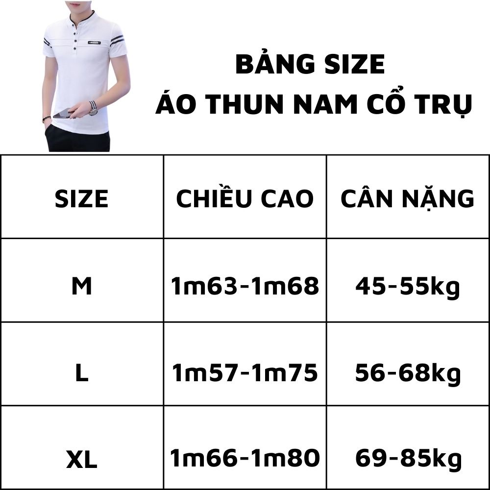 Áo thun nam cổ trụ mềm mại vải chống nhăn thấm mồ hôi thời trang đẹp sang trọng, áo thun nam cao cấp
