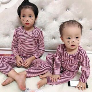 Compo 4 bộ kẻ cotton len loại 1