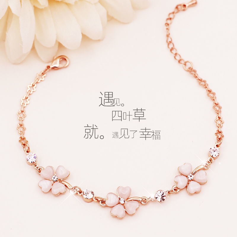 Vòng Tay Cỏ Bốn Lá Bạc 925