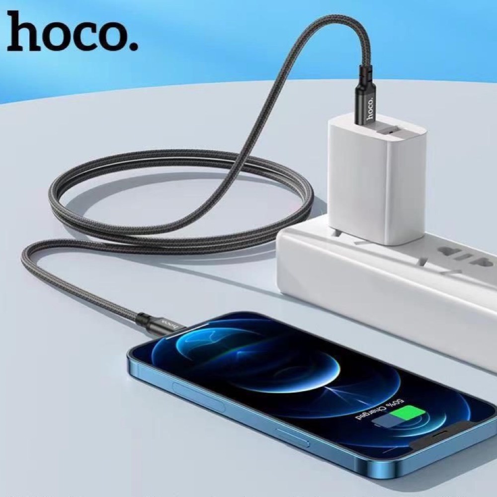 Dây sạc nhanh ip 20w chính hãng Hoco - cáp type c to ip13 12pro 11promax xr xsmax bọc dù
