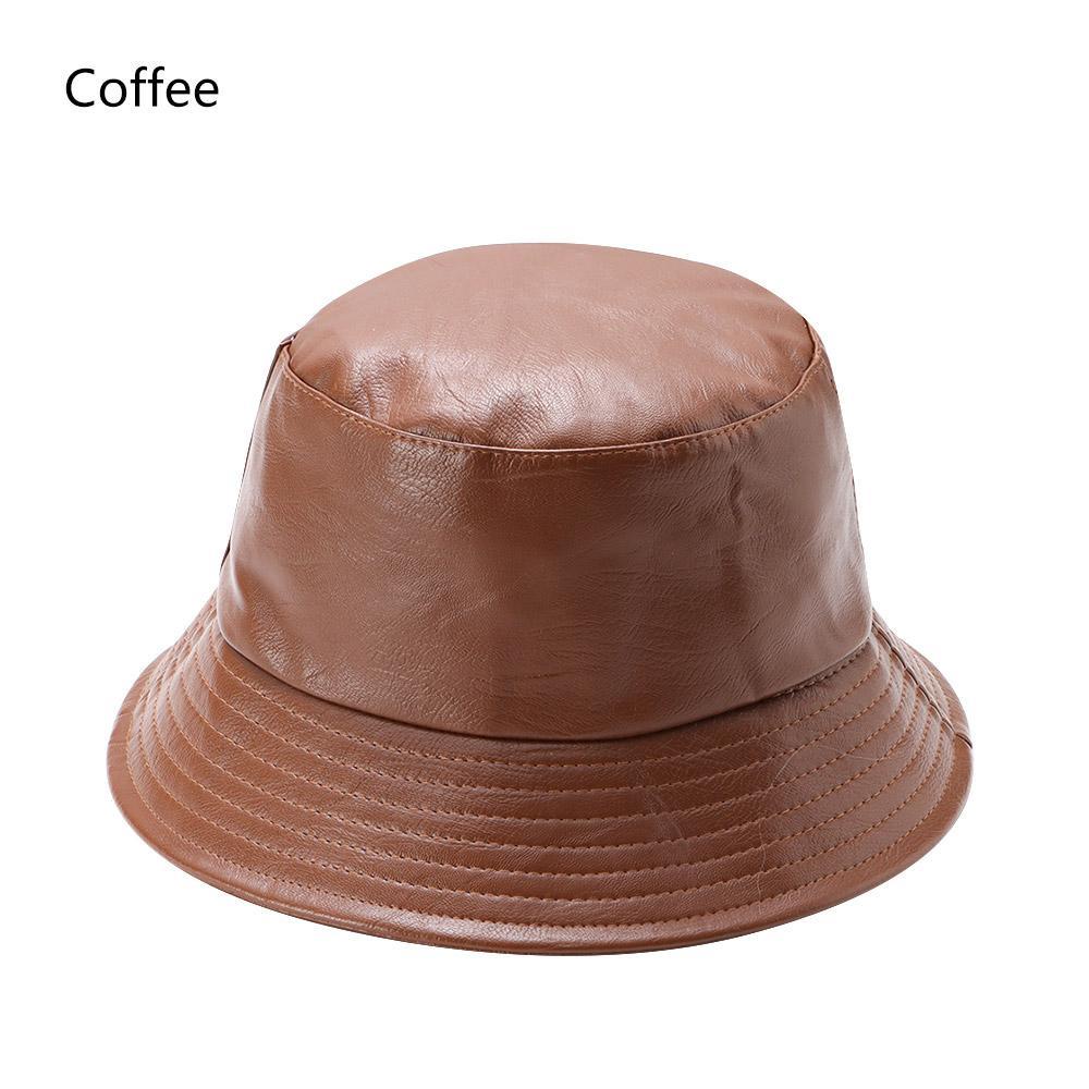 SOFTNESS Mũ Bucket Da PU Chống Nắng Chống Thấm Nước Gấp Gọn Thời Trang Cho Nam Và Nữ