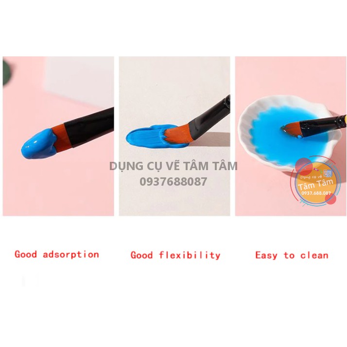 [ TÂM TÂM ]-Bộ cọ Keep Smiling 7 cây cán vàng đủ loai mã A7001-