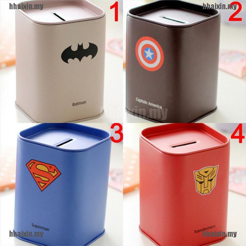 Hộp đựng tiền tiết kiệm in họa tiết Batman Superman độc đáo dễ thương cho bé