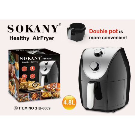 Nồi Chiên Không Dầu Sokany 8009 4.8L - Nồi Chiên Nướng K Dầu K Khói Mini - Nồi Nướng Không Dầu Không Khói Mini ( loại 1)