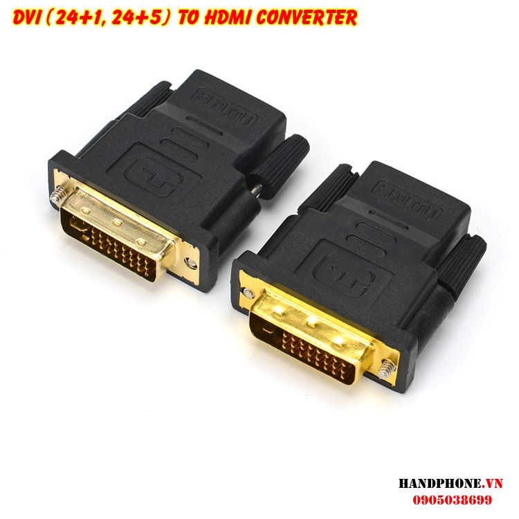 Cổng chuyển đổi tín hiệu DVI sang HDMI, VGA, HDMI sang DVI (24+1, 24+5) hai chiều mạ vàng, DVI to HDMI Converter