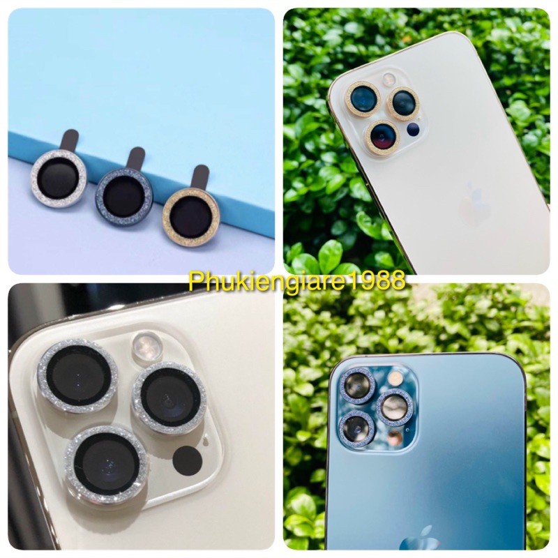 [ Đã có iPhone 13 ] Bộ dán Kuoom kim cương bảo vệ mắt camera iPhone 12/12Promax/11promax/11/11pro/13/13pro/13promax