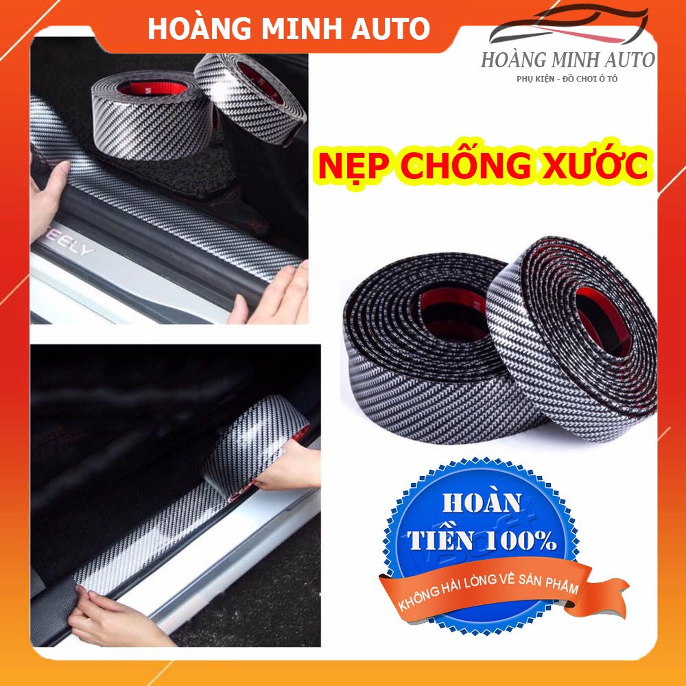 Nẹp chống xước bước chân cửa xe mạ cacbon cao cấp