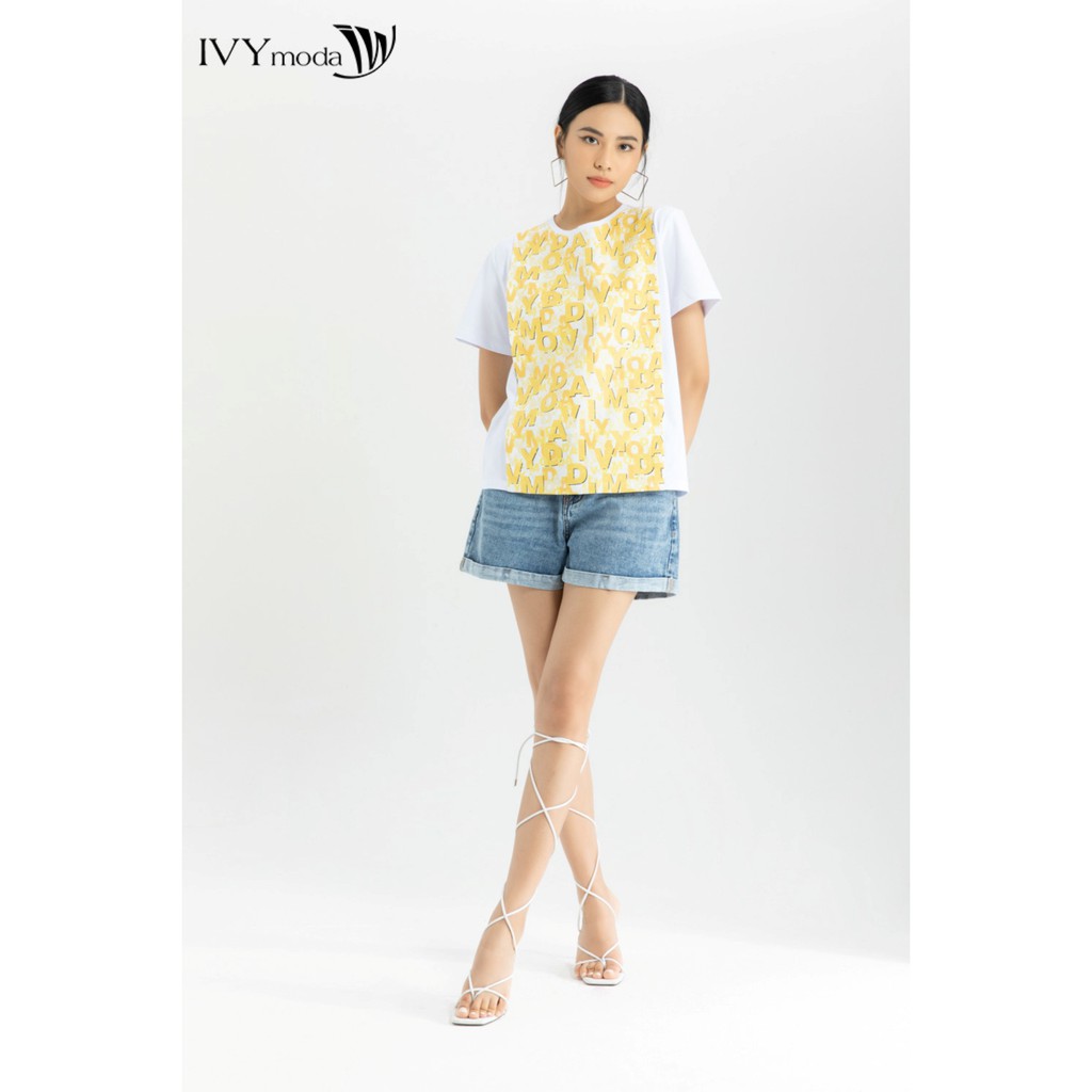 Áo thun nữ in chữ IVY moda MS 57B8584
