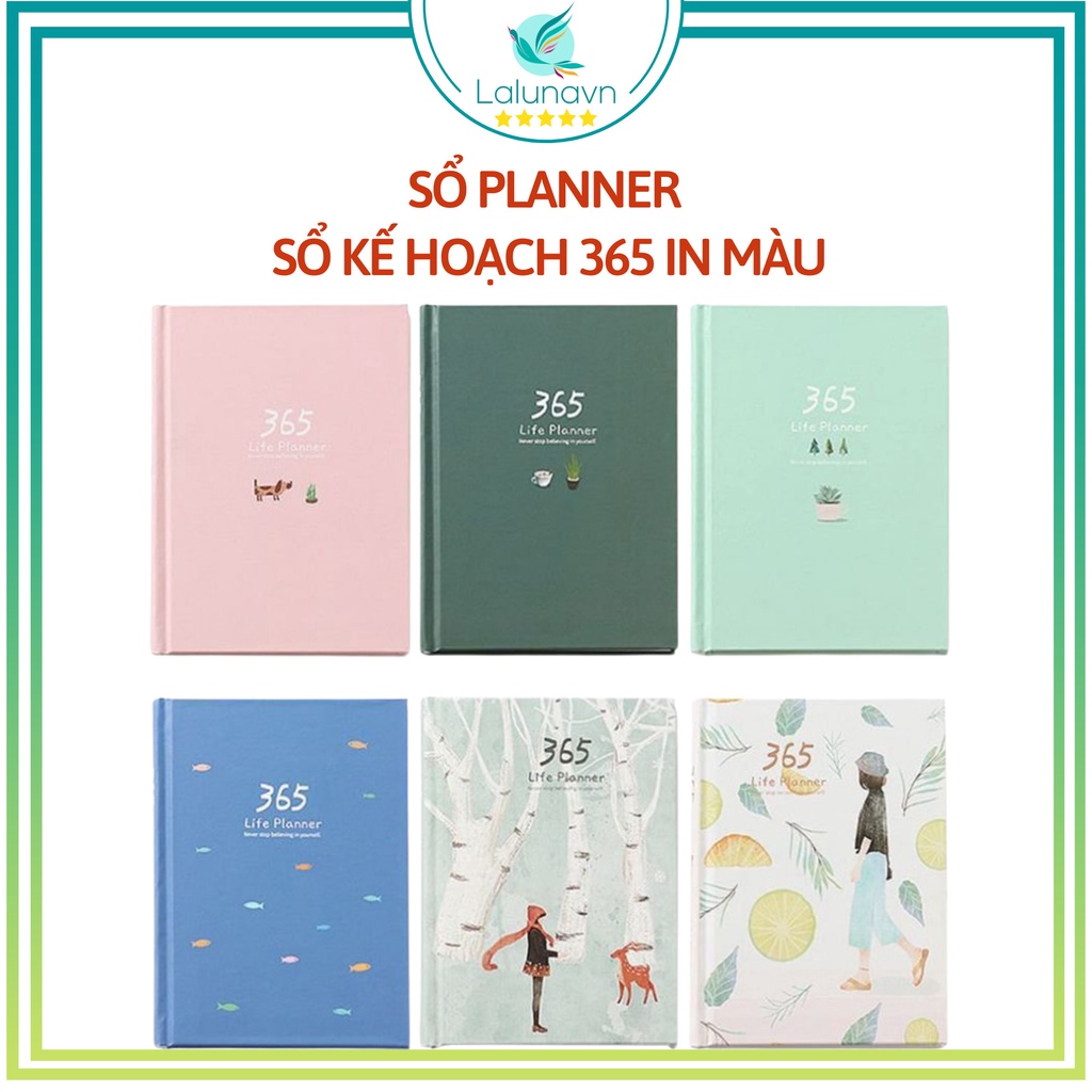 Sổ tay kế hoạch ghi chép Planner 365 Ngày nhật ký cao cấp Lalunavn- B19