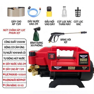 Máy Rửa Xe Boss Japan | Model Bo-3500 | Công Suất 3500W | Lõi Đồng 100% | Siêu Bền Bỉ