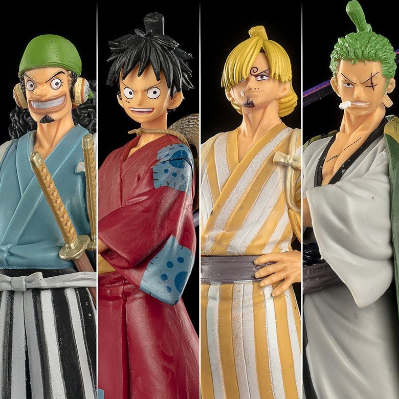 Mô hình figure One piece arc Wano quốc nhân vật Zoro Sanji Luffy Usopp Nami đồ chơi trang trí trưng bày độc đáo