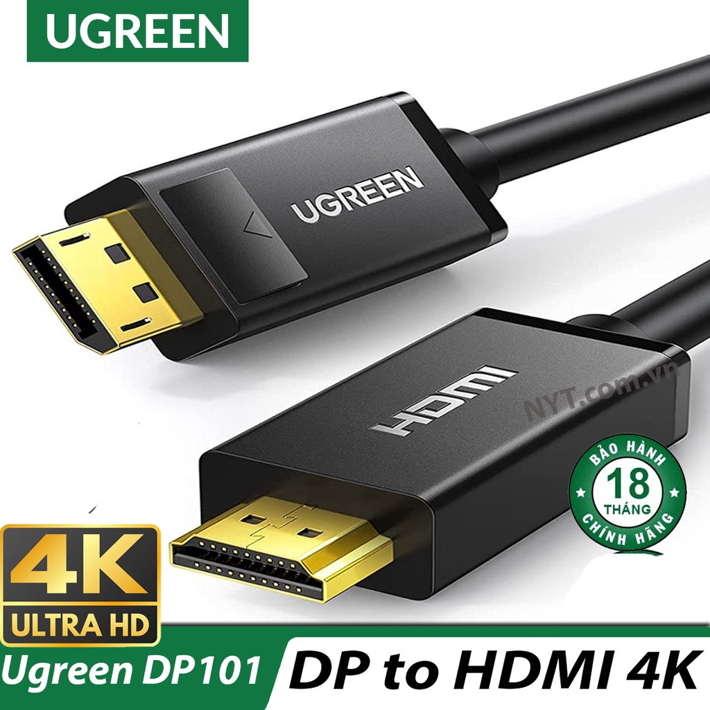 Dây Chuyển Displayport Sang HDMI 4K 2K Ugreen DP101 - BH 18T Chính Hãng