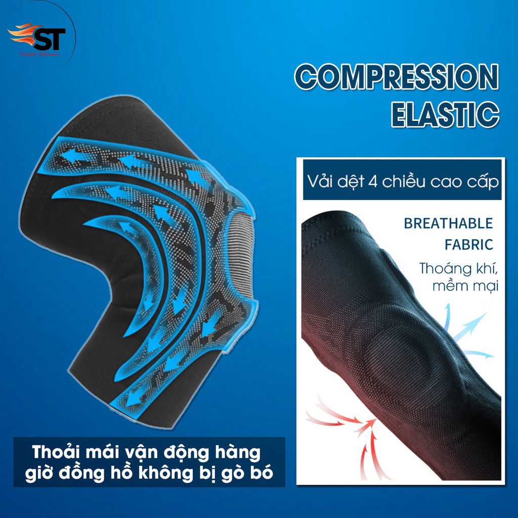 Bó gối thể thao, Băng bảo vệ đầu gối dùng trong tập gym, bóng đá, bóng chuyền  - ST VIETNAM