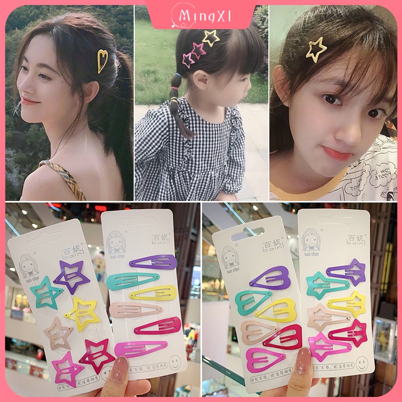 Set 6 Kẹp Tóc Kim Loại Nhiều Màu Hình Bướm Xinh Xắn Cho Nữ