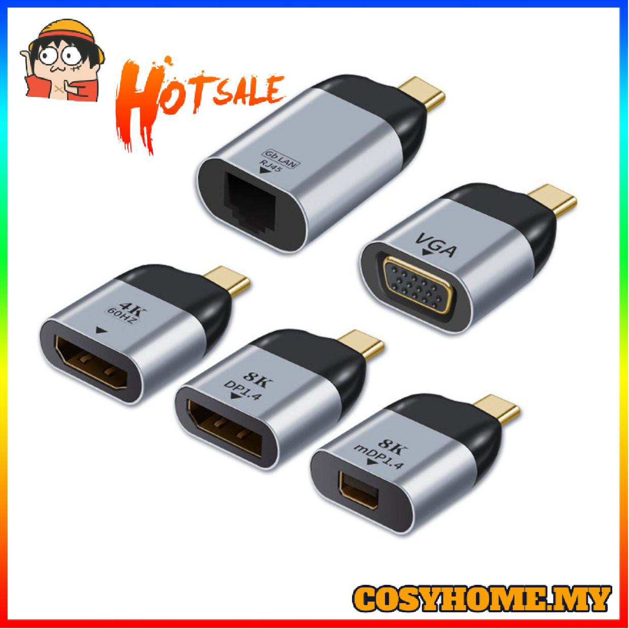 Cáp Chuyển Đổi Từ Usb C Sang Vga Ad Ter 8k 60hz Ad Ter Usb Type-C Sang Hdmi-Compatible Ad Ter