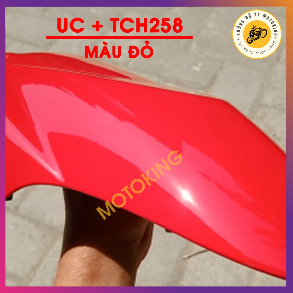 Combo sơn samurai màu đỏ UC + TCH258 - dòng sơn xịt màu 2 lớp chuyên dụng cho sơn xe máy, ô tô