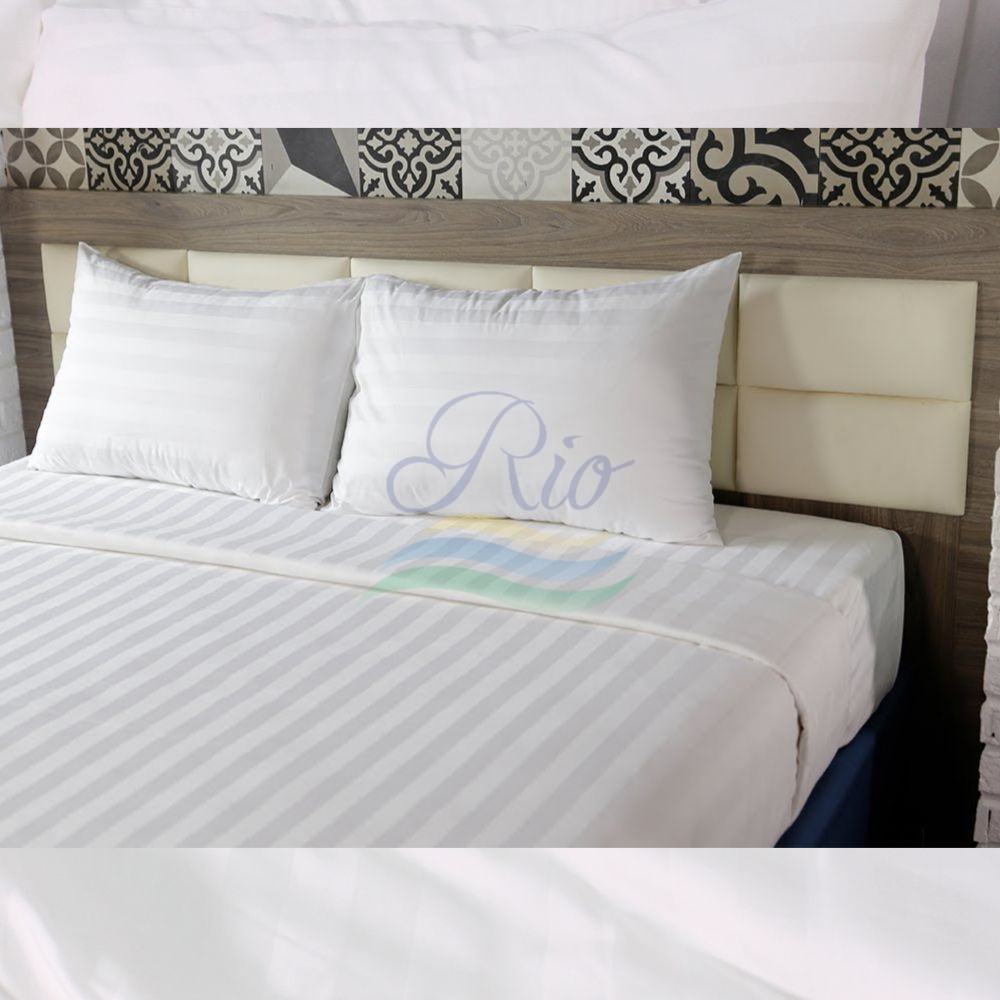 Vỏ gối trắng sọc 50x70cm RIOTEX dùng cho Gia đình - khách sạn - Nhà nghỉ - Homestay