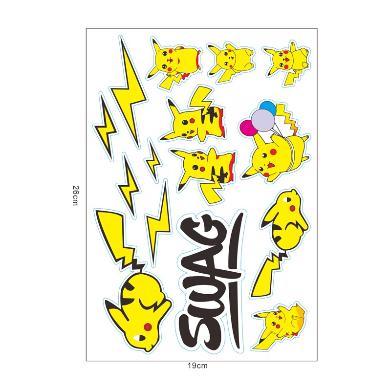 Tem decal sticker hình " PIKACHU " kiểu dáng độc đáo