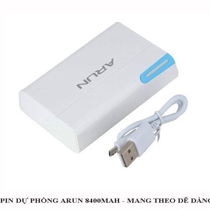 Sạc dự phòng 8400mAH - Pin dự phòng Arun dung lượng 8400