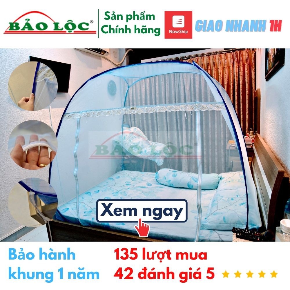 Mùng chụp tự bung đỉnh rộng Bảo Lộc chính hãng 1m6 / 1m8